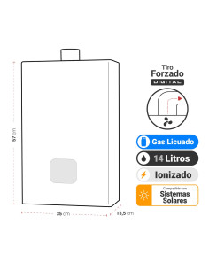Calefont Albin Trotter 14 Litros Tiro Forzado Gas Licuado 2