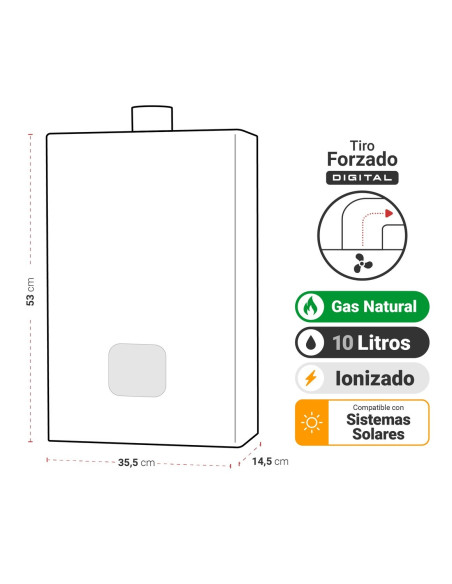 Calefont Albin Trotter 10 Litros Tiro Forzado Gas Natural