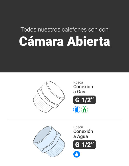 Calefón ATMD 10 Litros Tiro Natural
