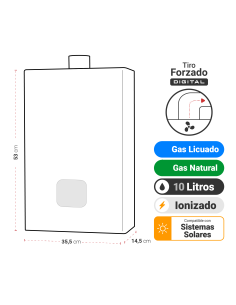 Calefón ATMD 10 Litros Tiro Forzado Digital 2