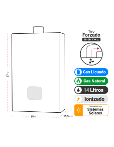 Calefón ATMD 14 Litros Tiro Forzado Digital 2