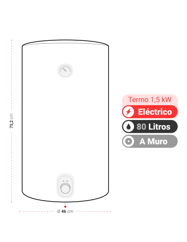 Termo AT-WB 80 Litros 1,5 kW