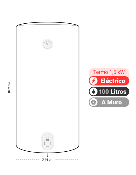 Termo Eléctrico Mural Albin Trotter 100 Litros 1,5 kW