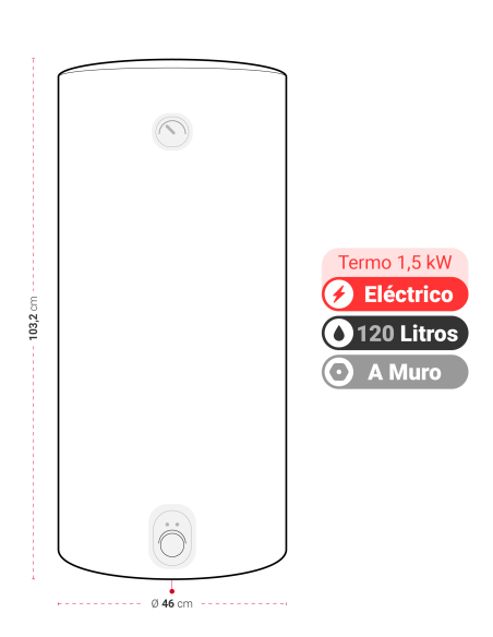 Termo AT-WB 120 Litros 1,5 kW