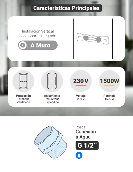 Termo AT-WB 50 Litros 1,5 kW