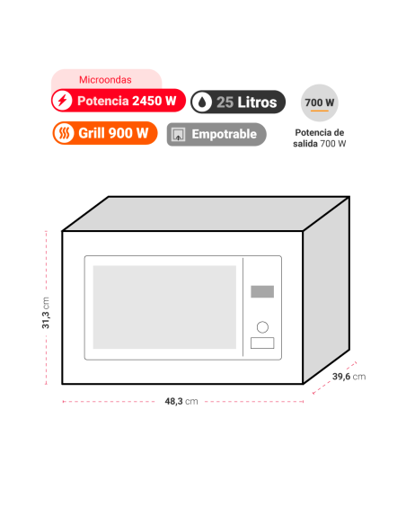 Horno Microondas AT-GL M Welle 25BI