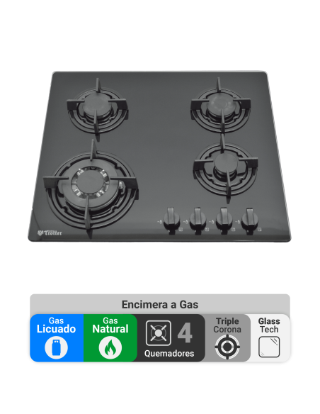 Encimera AT-XN Gas on Glass Kassel FF-IT FFD
