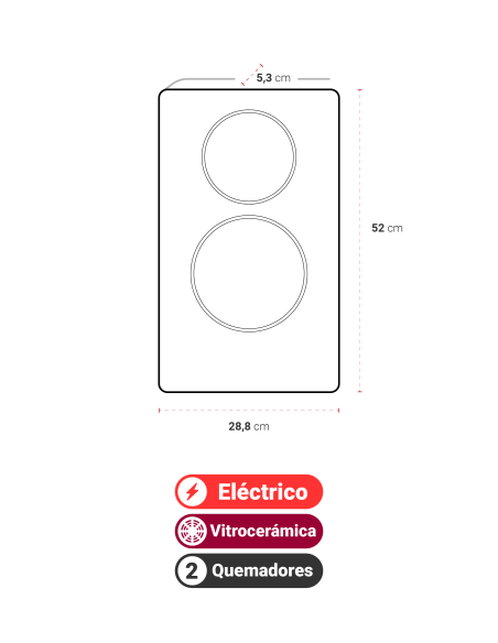 Encimera AT-XN Vitro 2P