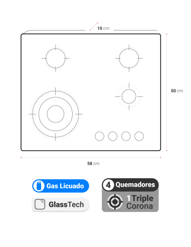 Kit Cocina Harburg Gas on Glass